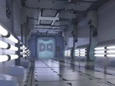 SciFi Corridor modular sci-fi hallway 3D model purchase