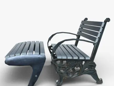 Park objects Low-poly 3D model