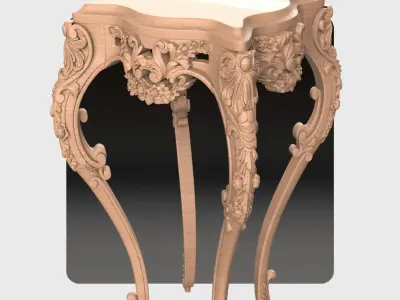 Carved telephone table for CNC 01 3D model