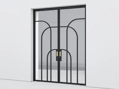 Aluminium door 366 3D model