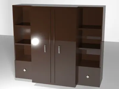 Cupboard wardrobe with doors and drawers 3D model