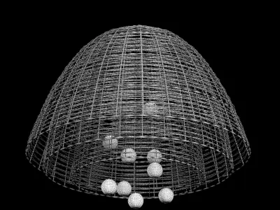 Rottan round outdoor pengant 3D model