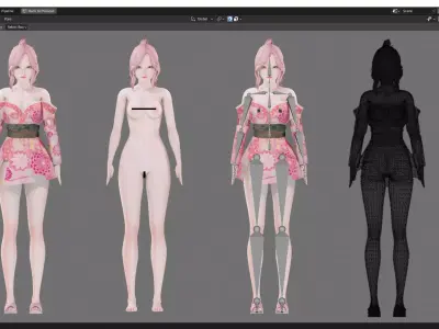 Casual clothes 0023 - Rig -Unreal - Unity - Blender - Animated Low-poly 3D model