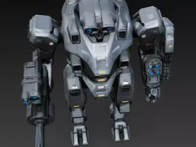 Sci-Fi Combat Robot PBR 3D Model 3D model