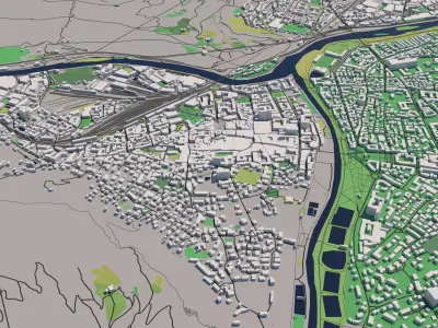 Bolzano Italy 30x30km 3D City Map 3D model