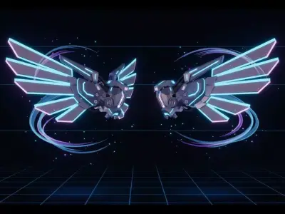 Sci-Fi Mechanical Wings - Game Ready Asset Low-poly 3D model