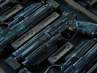 Gun SciFi - PBR 3D Asset Kit Low-poly 3D model