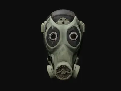 Gas mask character head 3D model