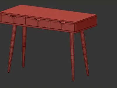 Neptune desk white 3D model