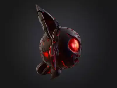 Glitchy Bat Creature in Digital Chaos Low-poly 3D model