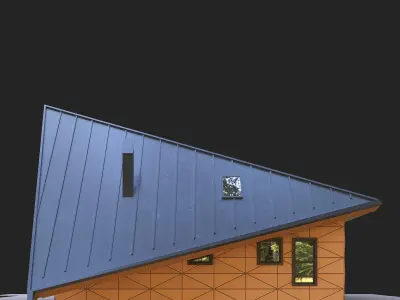 Modern house in the woods 3D model