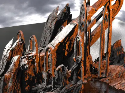 Gorgoroth Temple Fortress Ruins  2 3D model