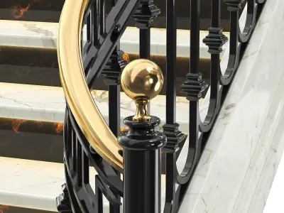 Neoclassical spiral staircase 3 3D model