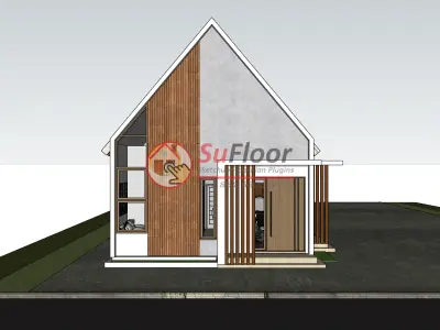 House 7x8m code 491- Sketchup 3D model 3D model 3D model