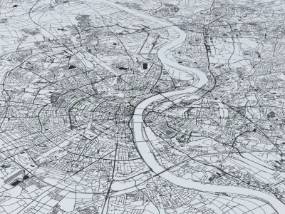 North Rhine Westphalia Road Network and Streets 3D model