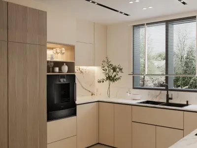 Modern High End Villa  Living Room Kitchen Dining Bathroom 3D model