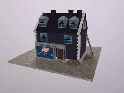 Squidward Store Low-poly 3D model