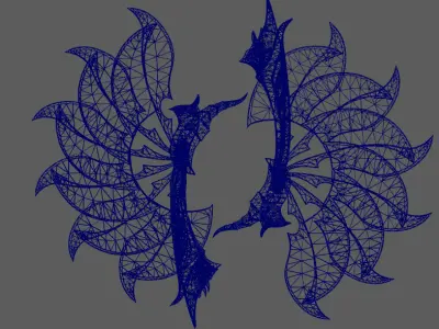 Stylish next generation fan blade fan Low-poly 3D model