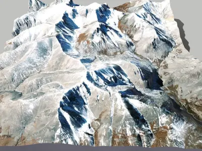 Mountain landscape Snow Table height 3178 meters Mongolia  3D model