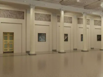 3d model Sala 8 colonne palazzo reale Milano  3D model