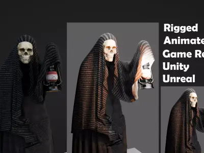 Reaper Character Rigged Animated Game Ready Low-poly 3D model