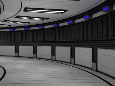 Sci Fi Corridor  3D model 14