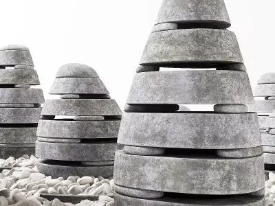 Lawn street stone decor  3D model