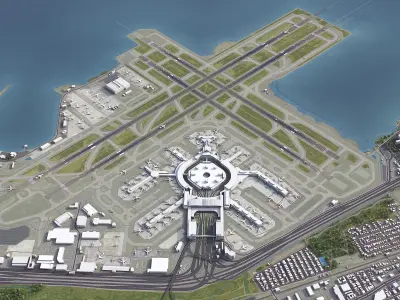 San Francisco Airport Low-poly 3D model