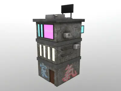Cyberpunk City - Building 35 Low-poly 3D model
