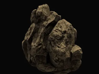 mountain rock Low-poly 3D model