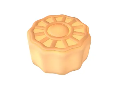 Moon Cake v2 004 Low-poly 3D model