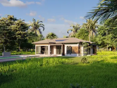 Casa Scene-villa-modern house 3D model 24