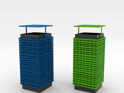 Recycle Bins Low-poly 3D model