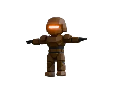 Low poly sci fi Soldier Low-poly 3D model