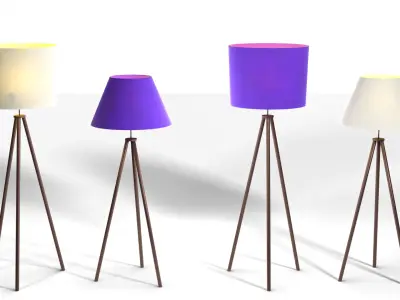 Floor Lamp Low-poly 3D model