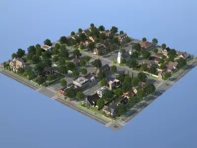City Town KC10 Low-poly 3D model