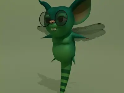 Cartoon Monster Cat-Fly 3D model