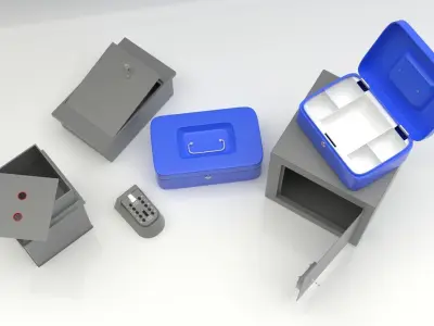 Security Furniture Pack Vol 1 - Safes and Cash boxes  3D model