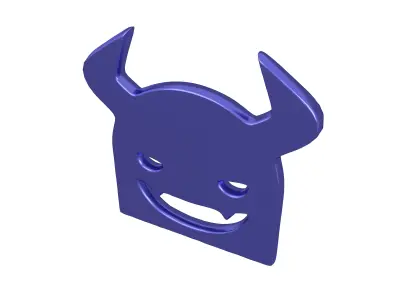 Angry Face with Horns Symbol V1 008 Low-poly 3D model