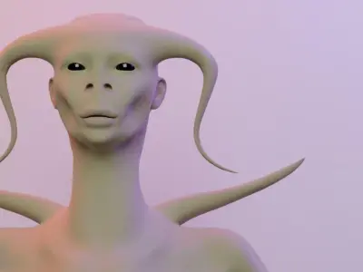 female alien model 3D model