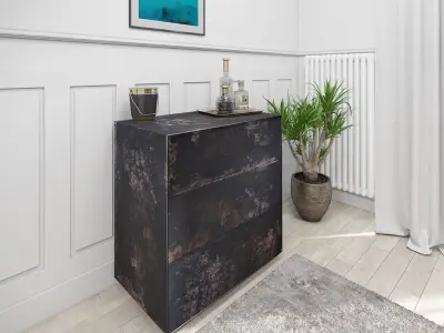 Sideboard rusty thin metal concrete 3D model