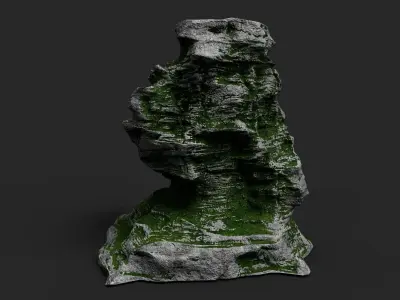 Mossy Cliff Rock 23-2 Low-poly 3D model