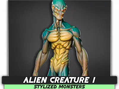 Alien Creature 01 - Stylized Monsters Animation UFO Enemy - 14 Low-poly 3D model