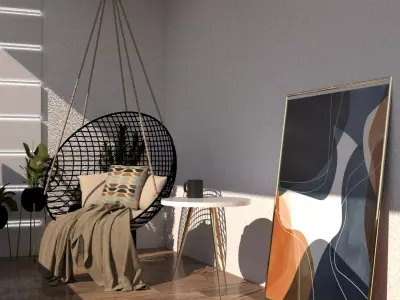modern balcony 3D model