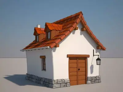 Cartoon Medieval School 3D model