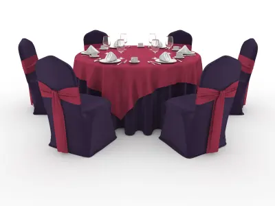 Collection Banquet Table and Chair 16 3D Model Pack