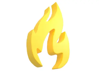 Fire Symbol v3 005 Low-poly 3D model