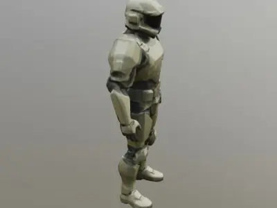 lowpoly armor army suit Low-poly 3D model