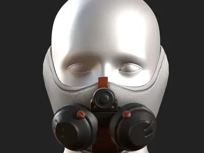 Gas mask respirator scifi futuristic  Low-poly 3D model