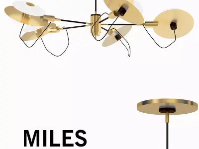MILES pendant light with four circular discs 3D model